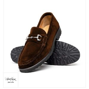 Alan Payne Wharton Bit Loafer Slip on Suede Brown